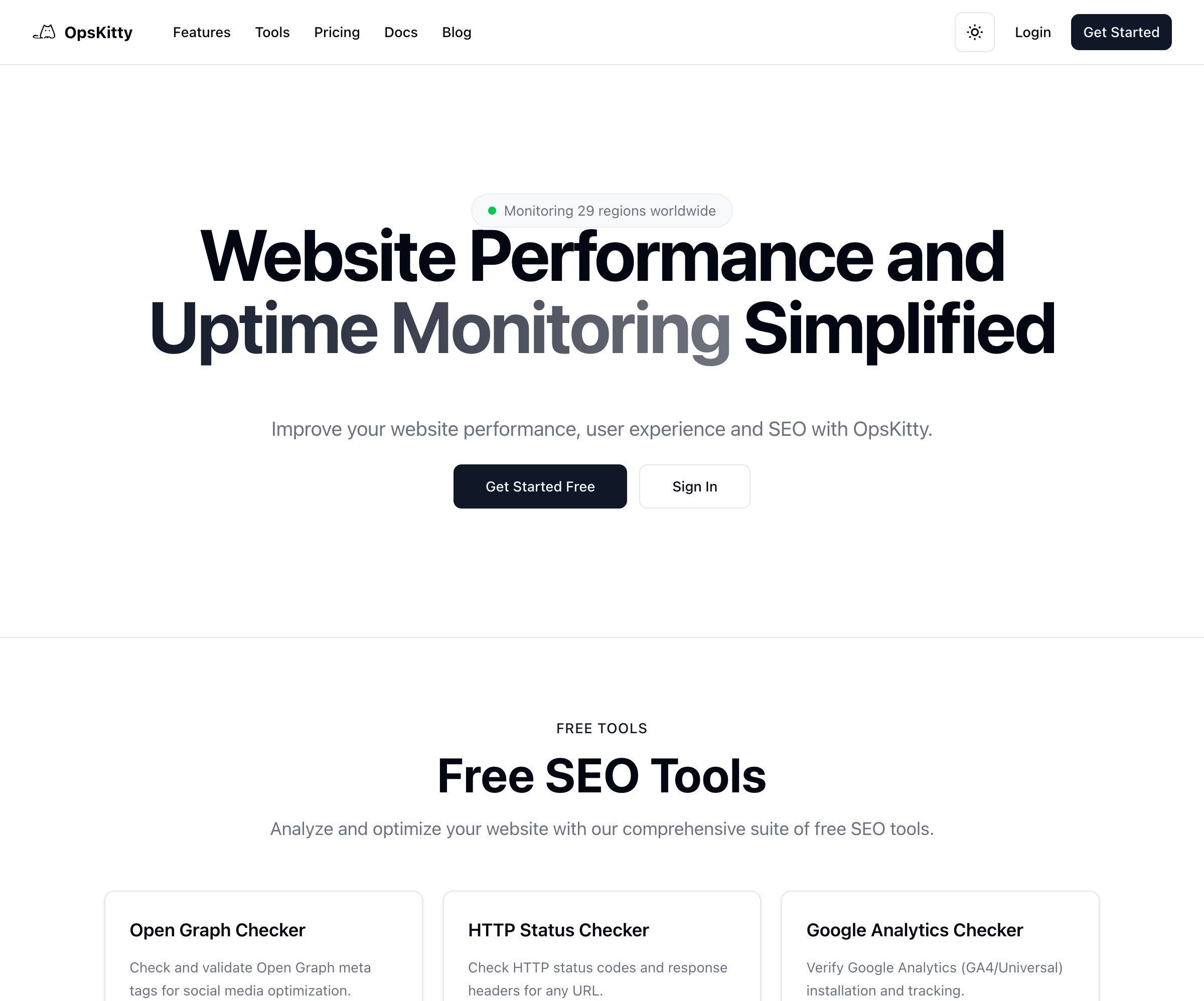 OpsKitty - Website Monitoring & SEO Tools